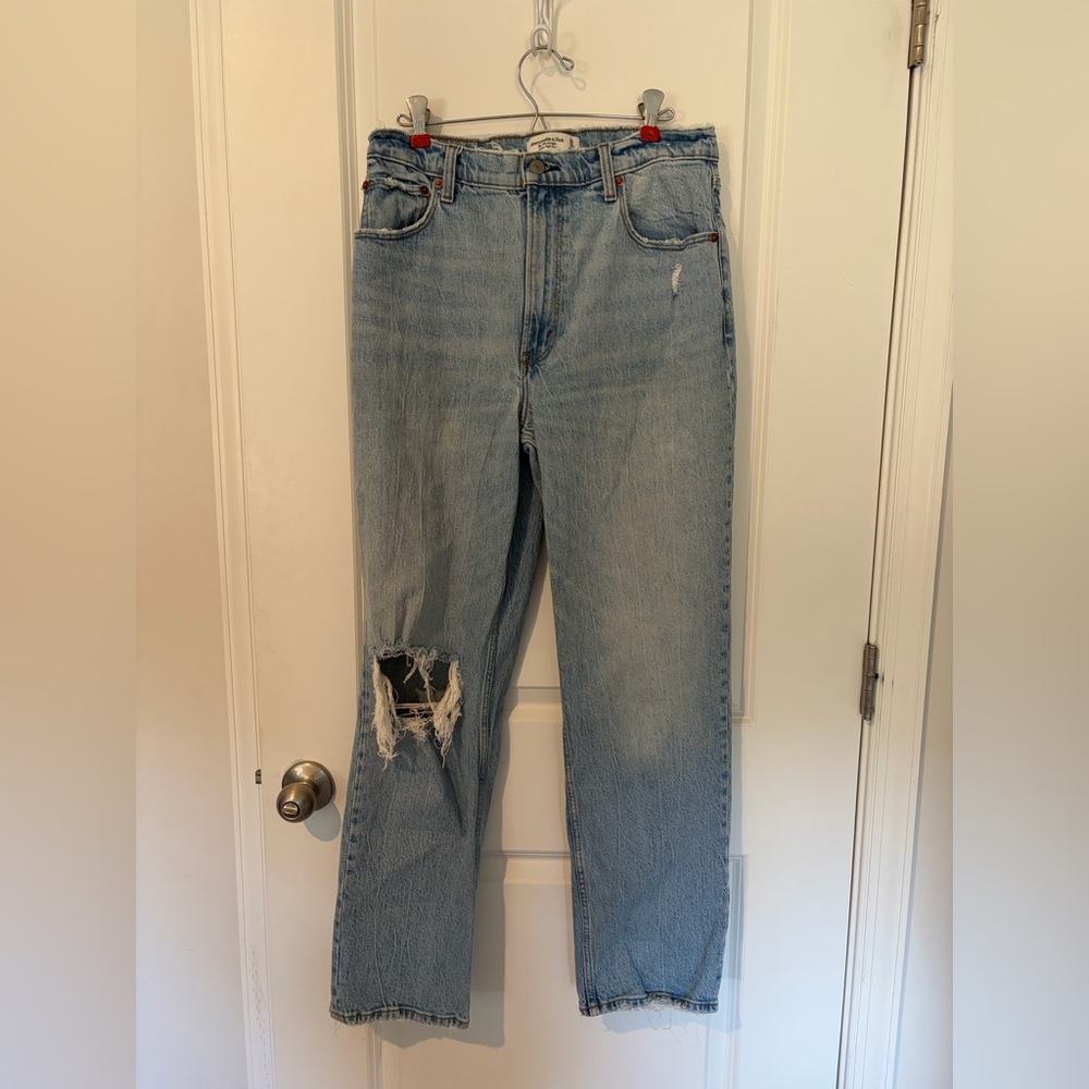 Abercrombie & Fitch Light Blue Distressed Jeans